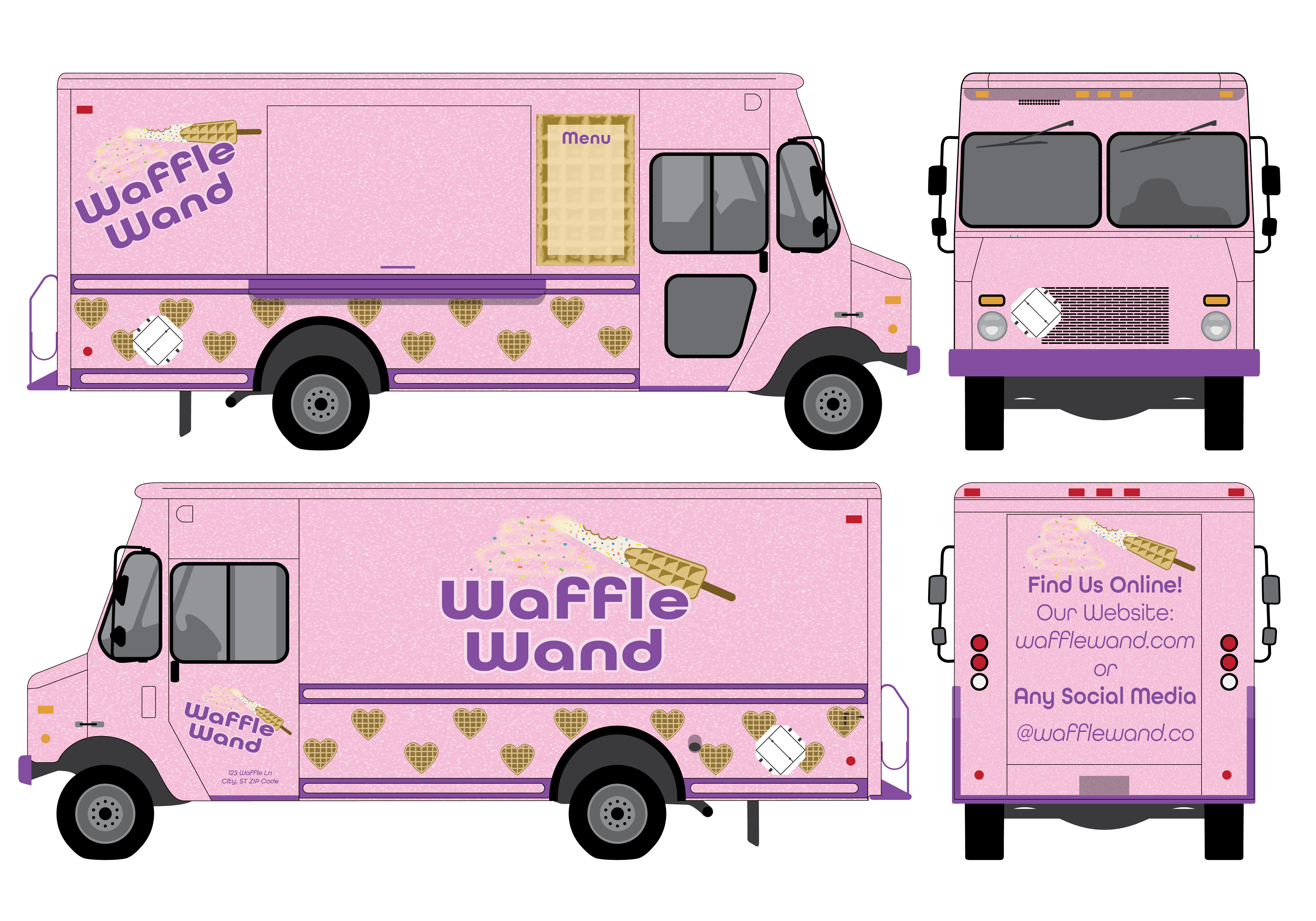 Waffle Wand food truck wrap