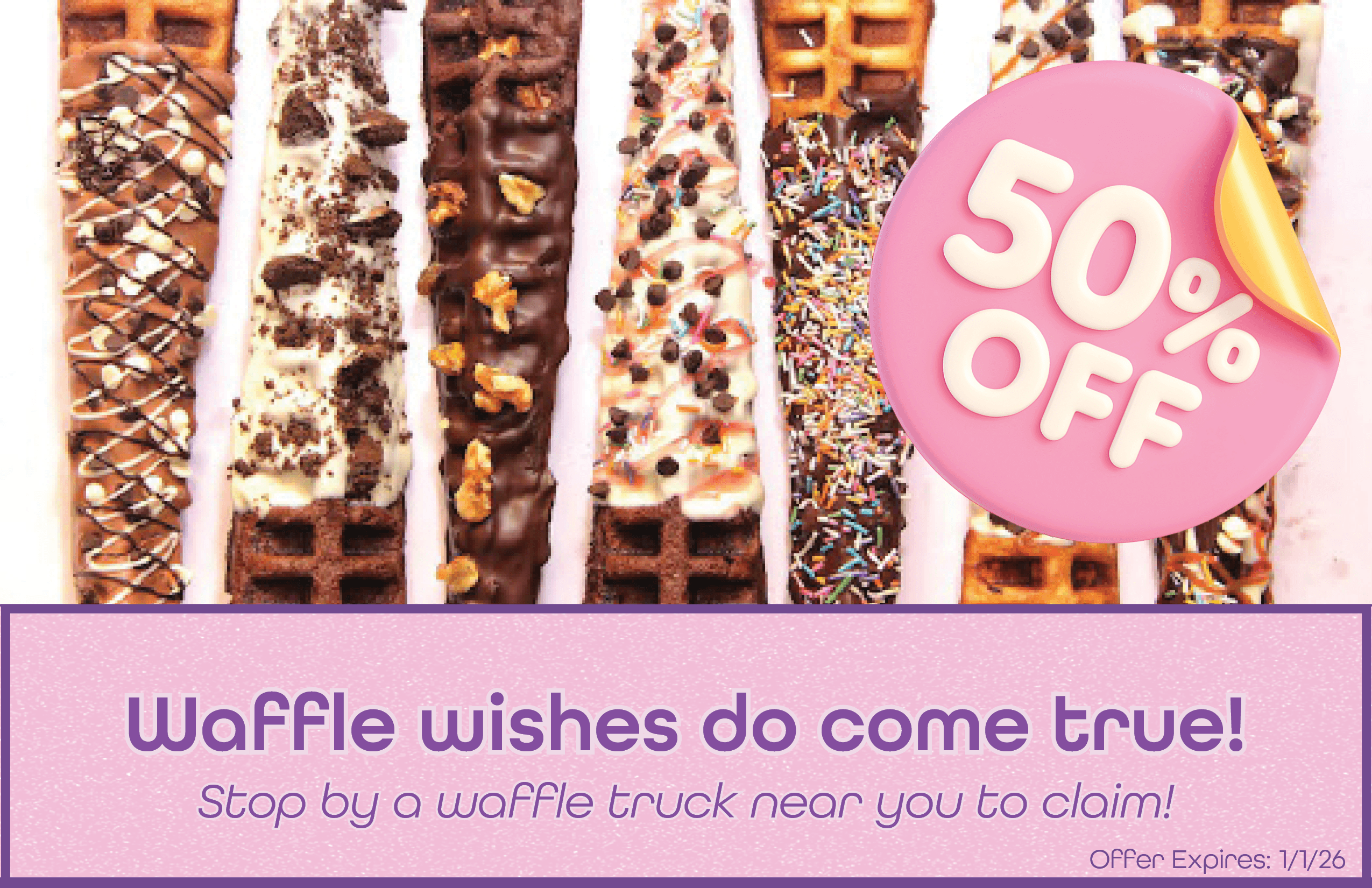 Waffle Wand post card front